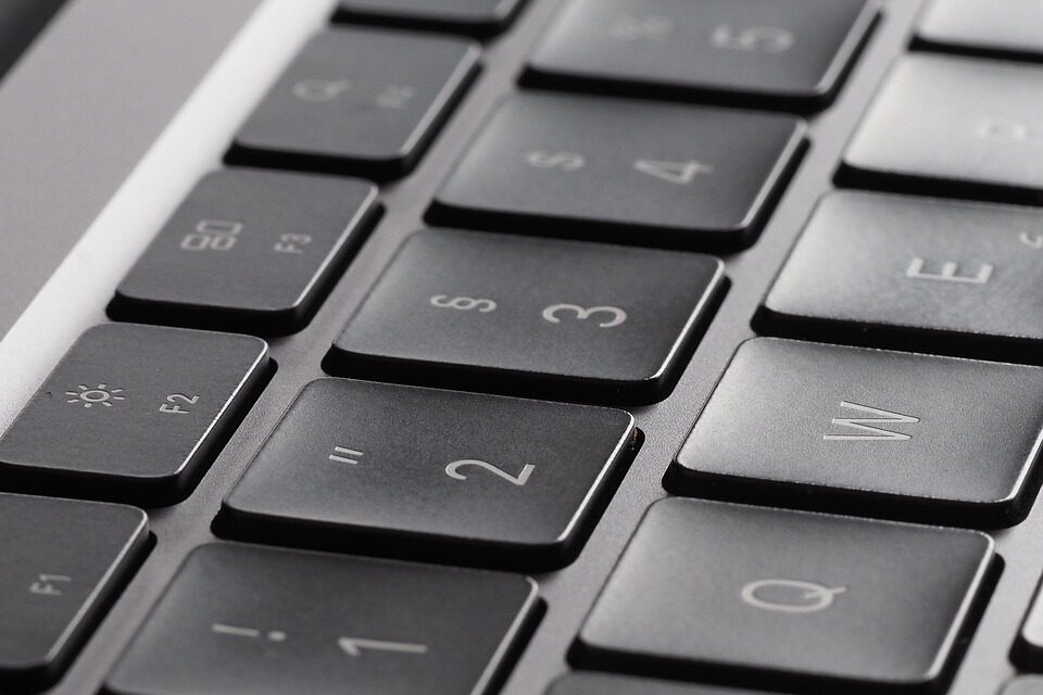 laptop, computer, beautiful wallpaper, keyboard, background, close up